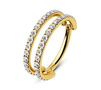 CM Crareesi Mania Ohrringe Piercing Damen Conch Piercing Ring Silber Gold 16G Helix Piercings Chirurgenstahl Conch Creolen 8mm 10mm Helix Rook Lobe Piercing Schmuck mit Doppelte Line Zirkonia