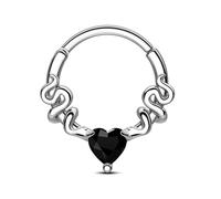 CM Crareesi Mania Schlange Septum Piercing Schmuck Silber Gold Septum Clicker Ringe 16G Daith Piercing Schmuck 316L Edelstahl Daith Helix Ohrringe mit Herz CZ 10mm