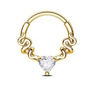 CM Crareesi Mania Schlange Septum Piercing Schmuck Silber Gold Septum Clicker Ringe 16G Daith Piercing Schmuck 316L Edelstahl Daith Helix Ohrringe mit Herz CZ 8mm