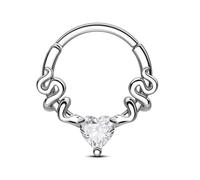 CM Crareesi Mania Schlange Septum Piercing Schmuck Silber Gold Septum Clicker Ringe 16G Daith Piercing Schmuck 316L Edelstahl Daith Helix Ohrringe mit Herz CZ 10mm