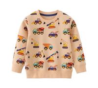 CM-Kid Junge Lang Pullover Kinder Sweatshirt Baumwolle Langarmshirt Bagger Traktor Herbst Sport Top 4 5 Jahre Gr.110