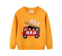 CM-Kid Jungen Lang Pullover Kinder Sweatshirt Baumwolle Rennwagen Bagger Feuerwehr Auto Herbst Top 110