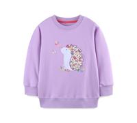 CM-Kid Mädchen Lang Pullover Kinder Sweatshirt Baumwolle Langarmshirt Igel Lila Sport Top 4 5 Jahre Gr.110