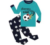 CM-Kid Pyjamas Baby Jungen Langarm Schlafanzug Set Kinder Baumwolle Warm Winter Nachtwäsche 2 3 Jahre Fußball Grün Gr.98