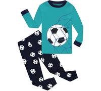 CM-Kid Pyjamas Baby Jungen Langarm Schlafanzug Set Kinder Baumwolle Warm Winter Nachtwäsche 2 3 Jahre Fußball Blau Gr.98