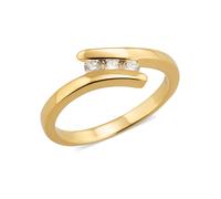 CM Private Diamonds Brillant-Ring, 0,21 ct., LG, Silber 925 poliert 18 vergoldet