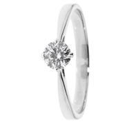 CM Private Diamonds Brillant-Ring, 0,50 ct., Top Wesselton, Gold 585 poliert 18 Weißgold 585
