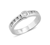 CM Private Diamonds Brillant-Ring, 0,78 ct., LG, Silber 925 poliert 17 rhodiniert