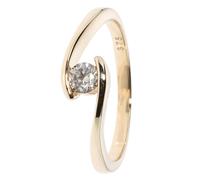 CM Private Diamonds Brillant-Ring,champagner, Silber, 0,25 ct., Gold 375 poliert 18 Gold 375