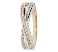 CM Private Diamonds Croisé-Ring, 37 Brillanten, Gelbgold 585 17 Gold 585 bicolor