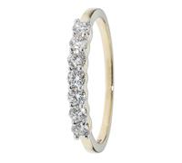 CM Private Diamonds Rivière-Ring, 7 Brillanten, weiß/SI, Gold 375 poliert 17 Gold 375