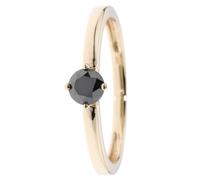 CM Private Diamonds Solitär-Ring, ""Black Star"", Schwarzer Diamant, Gold 375 17 x schwarzer Diamant