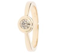 CM Private Diamonds Solitär-Ring, Brillant, champagner, Gold 375 poliert 17 Gold 375