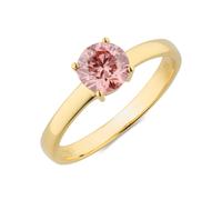 CM Private Diamonds Solitär-Ring, pinker Brillant, Gelbgold 585 17 Gelbgold 585