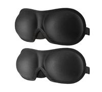 Cmis Kbei 3D-Schlafmaske, Augenklappe, Augenabdeckung, weich, tragbar, für Reisen, Entspannung, Schlafhilfe, Augenklappe, Schattierung, Augenbinde, Augenmaske, 2 Stück, Schwarz, 2 Stück