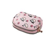 Cmis Kbei Münzgeldbörse mit niedlichem Kuh-Muster, für Damen, Kartenetui, Studenten, Doppeltasche, Reißverschluss, Schlüsseltasche, tragbar, Lippenstift, Bankkarte, Aufbewahrungstasche, 2 Stück, 3