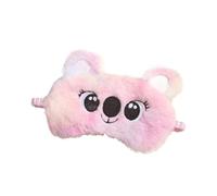 Cmis Kbei Schlafmaske aus Plüsch, Anime, niedlich, Koala, Kinder-Schlafmaske, Cartoon, 3D-Augenabdeckung, Augenbinde, Reise-Augenband, Schattenruhe, Augenklappe (Rosa, 2 Stück)