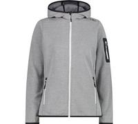 CMP Damen Kapuzensweat Fix Hood (34H6376) Knit-Tech-Fleece mit Kapuze und Mesh, bianco-graffite 40