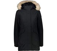 CMP Damen Parka Climaprotect Con Cappuccio Eco Fur Jacke, Schwarz, 38