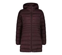 Steppmantel CMP "WOMAN PARKA ZIP HOOD", Damen, Gr. 46, braun (schwarz berry), Obermaterial: 55% Nylon, 45% Polyester. Futter: 100% Polyester. Wattierung: 100% Polyester, Mäntel Steppmantel, mit abnehm