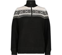CMP Damenpullover gestrickt WP – Wind Protect Membrane – Half-Zip – Größe L Schwarz