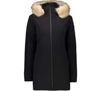 CMP - Damen-Softshellparka mit fester Kapuze, Schwarz, D46