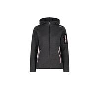 CMP Damen Strickjacke mit Fester Kapuze, Schwarz-Rose, 44