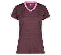 CMP Damen Striped Mesh T-Shirt, Plum, 48