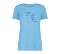 CMP F.Illi Campagnolo CMP Damen Bamboo T-Shirt mit weitem Ausschnitt und Blumenprint - Cielo - 38