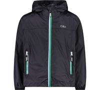 CMP Kinder Fix Hoodie Regenjacke (Größe 140, schwarz)
