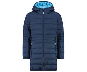 CMP - Girl's Down Coat Fix Hood Taffeta - Mantel, Gr. 110, blau (BlueInk)