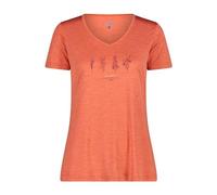 CMP Damen Melange Print T-Shirt (Größe XXS, orange)