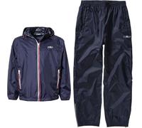 CMP Jungen Aus Reißfestem Polyester Für Kinder Regenjacke, Marine, 176 EU & Regenhose für Kinder, Marine, 176