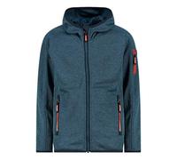 CMP Jungen Strickjacke Kapuzenjacke Kid Jacket Fix Hood, Farbe:Dunkelblau, Größe:128, Artikel:-12LT Ocean/Bright Blue