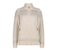 CMP Knitted Damen Sweat Jacke mit Wolle und Full Zip Reißverschluss Bianco 38