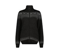CMP Knitted Damen Sweat Jacke mit Wolle und Full Zip Reißverschluss Nero 38