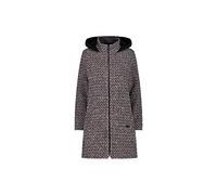 CMP W Jacquard Coat Braun - Stylischer Warmer Damen Strickmantel, Größe 40 - Farbe Red Wine - Nero