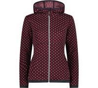 CMP Woman Jacket Fix Hood Jacquard Knitted 33H1966 Größe 36 burgundy-bianco