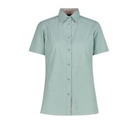 CMP - Women's Shirt Stretch Cotton - Bluse, Gr. L 42, grau/türkis (Jade)