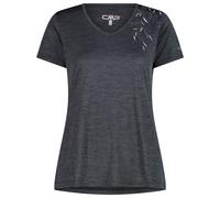CMP - Women's Light Melange T-Shirt - Funktionsshirt, Gr. XXS 34, grau/blau (AntraciteMel/Ghiaccio)