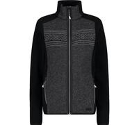 CMP Wooltech Damen Fleecejacke mit Wolleinsätzen 33J4266, Schwarz , XL