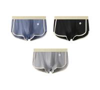 CMZYBBD Boxershorts Herren 3er-Pack Slim Fit-Boxershorts Für Herren Mit Mittlerer Leibhöhe - Lockere, Atmungsaktive Und Weiche Sportunterwäsche Für Mehr Komfort-b-l