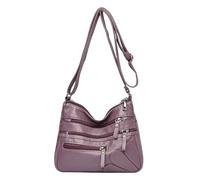 CMZYBBD Handtasche Damen Weiche Leder -umhängetasche Von Frauen - Große Kapazität Crossbody -Tasche Für Pendeln, Arbeit Und Einkaufen-lila