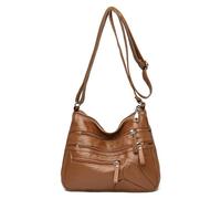 CMZYBBD Handtasche Damen Weiche Leder -umhängetasche Von Frauen - Große Kapazität Crossbody -Tasche Für Pendeln, Arbeit Und Einkaufen-Brown-a