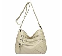 CMZYBBD Handtasche Damen Weiche Leder -umhängetasche Von Frauen - Große Kapazität Crossbody -Tasche Für Pendeln, Arbeit Und Einkaufen-beige