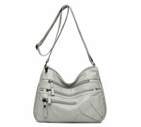 CMZYBBD Handtasche Damen Weiche Leder -umhängetasche Von Frauen - Große Kapazität Crossbody -Tasche Für Pendeln, Arbeit Und Einkaufen-hellgrau