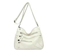 CMZYBBD Handtasche Damen Weiche Leder -umhängetasche Von Frauen - Große Kapazität Crossbody -Tasche Für Pendeln, Arbeit Und Einkaufen-weiß