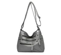 CMZYBBD Handtasche Damen Weiche Leder -umhängetasche Von Frauen - Große Kapazität Crossbody -Tasche Für Pendeln, Arbeit Und Einkaufen-grau