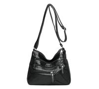 CMZYBBD Handtasche Damen Weiche Leder -umhängetasche Von Frauen - Große Kapazität Crossbody -Tasche Für Pendeln, Arbeit Und Einkaufen-schwarz