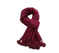 CMZYBBD Schal Damenschal Für Herbst Und Winter - Plüschiges Ballmuster, Vielseitiger Schal, Kaschmirimitat, Gemütlich Und Stilvoll-rot-b-200 * 70 cm